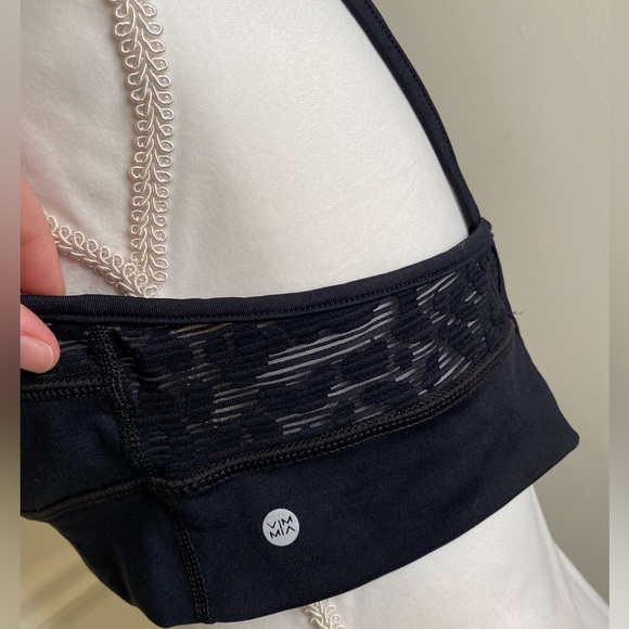 Anthropologie VMMA Black Sheer Designed Sports Bra - Picture 4 of 4